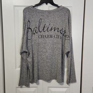 Spirit Jersey Women's Gray Heathered Long Sleeve Sweater‎ Size XL Baltimore